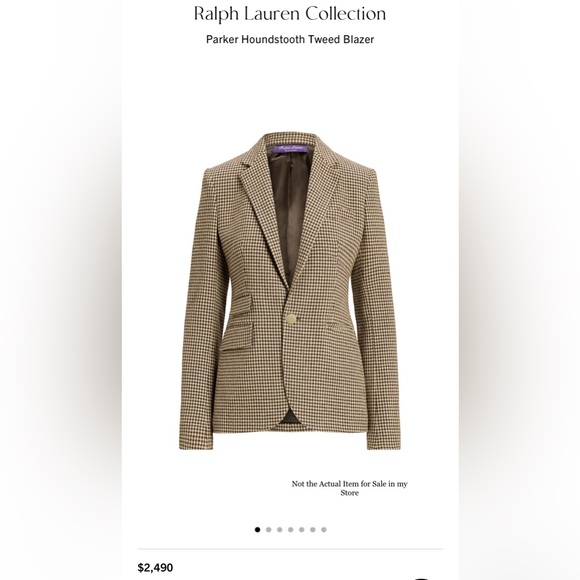 Polo Ralph Lauren Black Gray Wool Blazer Size 8